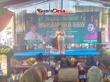 Bertemakan Mengikuti Jejak Rasulullah Menggapai Kebahagiaan Dunia , Pemdes Mulya Sari Memperingati Maulid Nabi Muhammad  SAW 1446 Hijriah