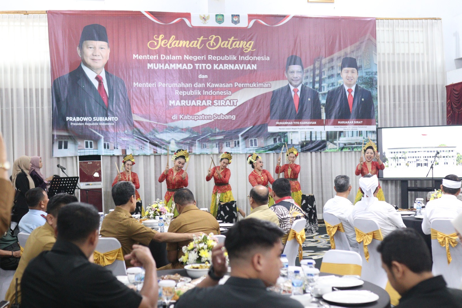 Pj. Bupati Subang Kang Ade Menerima Kunjungan Kerja Mendagri Tito Karnavian Peninjauan Implementasi SIMBG